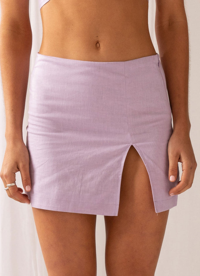 Stay Focused Skirt - Lilac Love