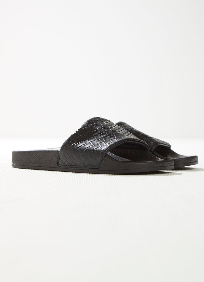 1908 Slides Woven Leather - 005 Black