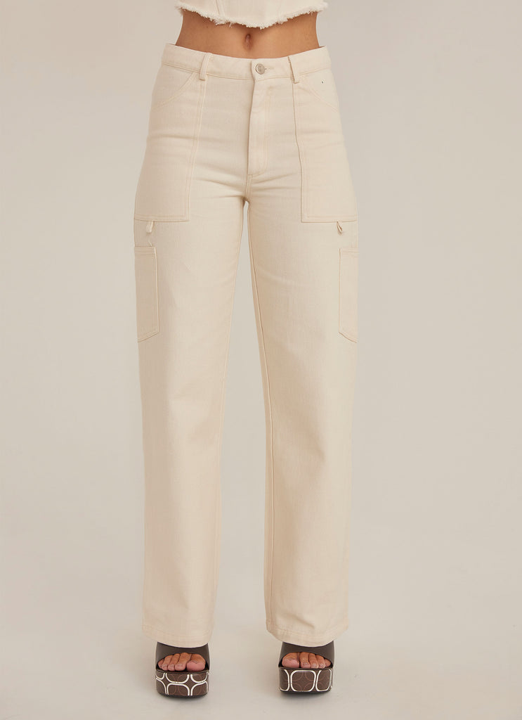 Postcard Drill Carpenter Pant - Ivory