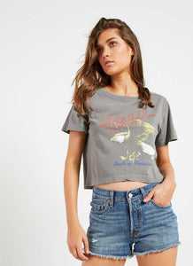 SCREAMING EAGLE CROP TEE - FADED GREY
