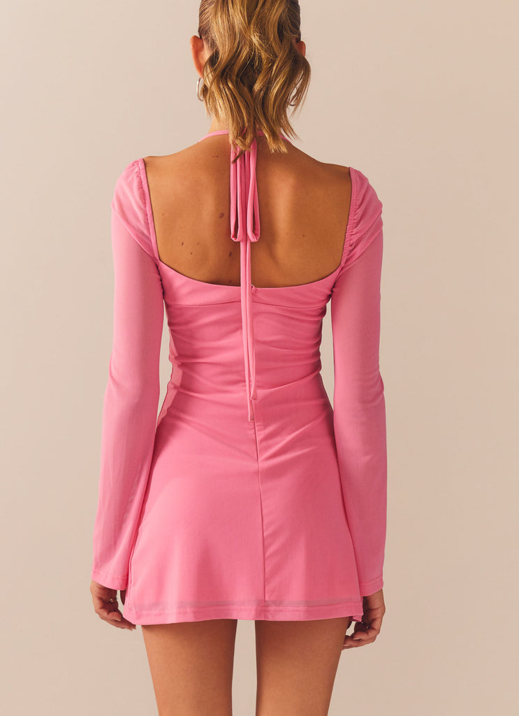 Make A Move Mesh Mini Dress - Amplify Pink