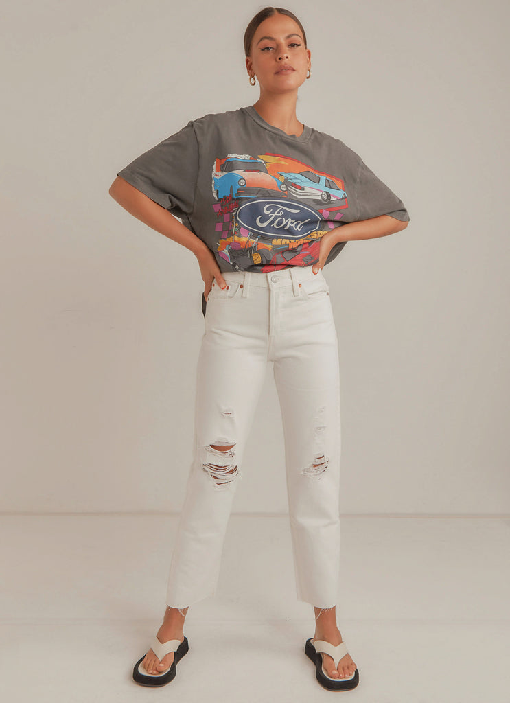 Wedgie Straight Jeans - Cloud Bank