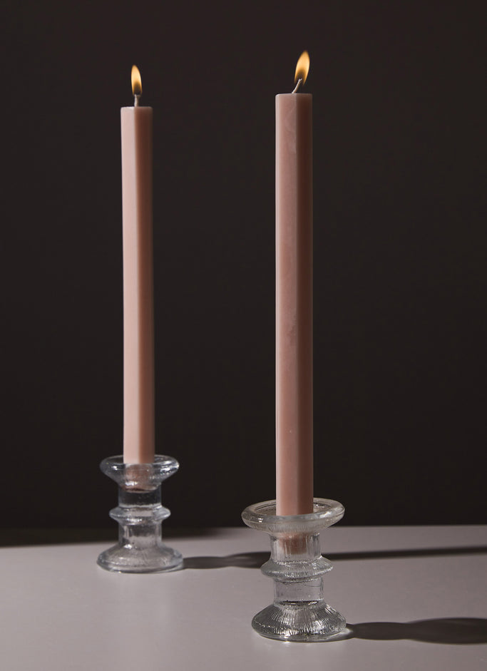 Moreton Eco Hexagonal Dinner Candle 2 Pack - Antique Pink