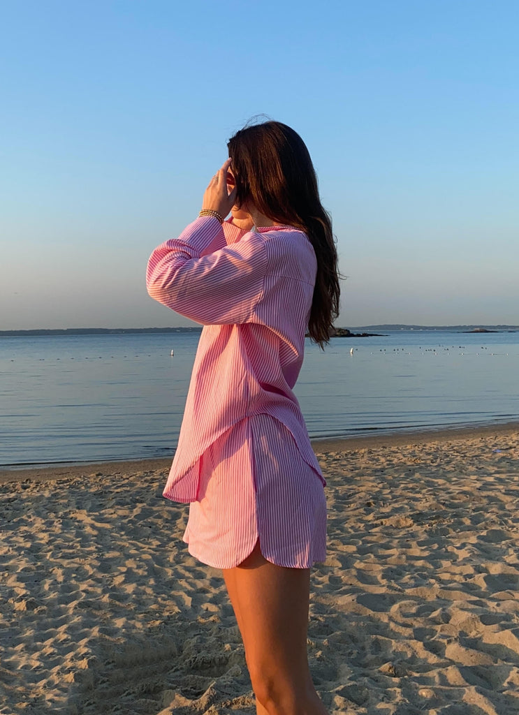 Summer Issue Shorts - Pink & White Stripe