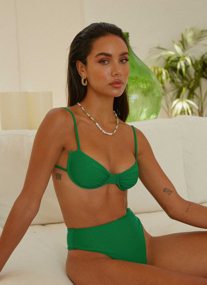 Miami Skies Balconette Bikini Top - Jade Green