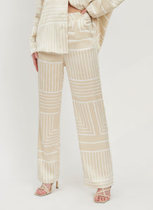 Norma Trouser - Beige Print