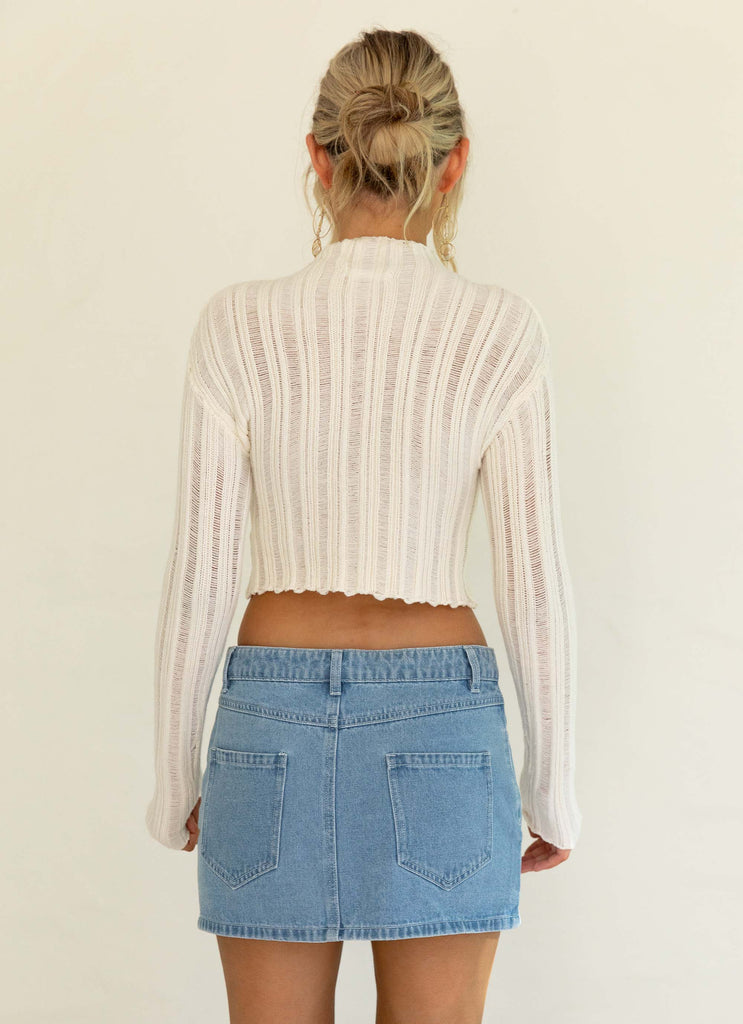 Larissa Ladder Knit Top - Ivory