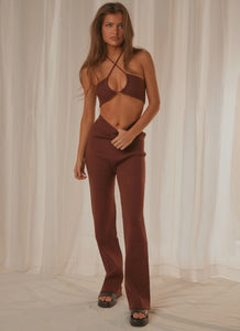 Only Vice Knit Pants - Chocolate