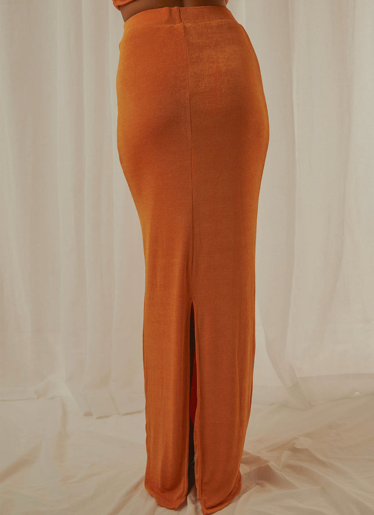 On Arrival Midi Skirt - Orange