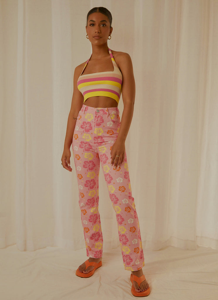 Jagger Knit Crop - Sherbert Stripe