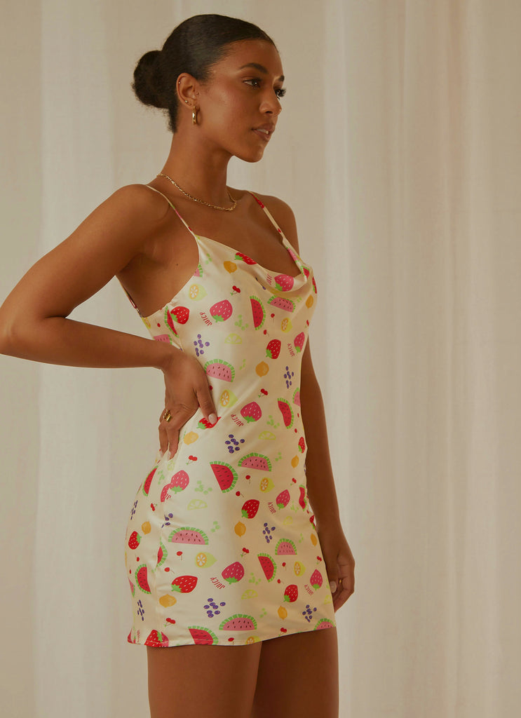 Panama Cowl Neck Mini Dress - Tutti Fruitti
