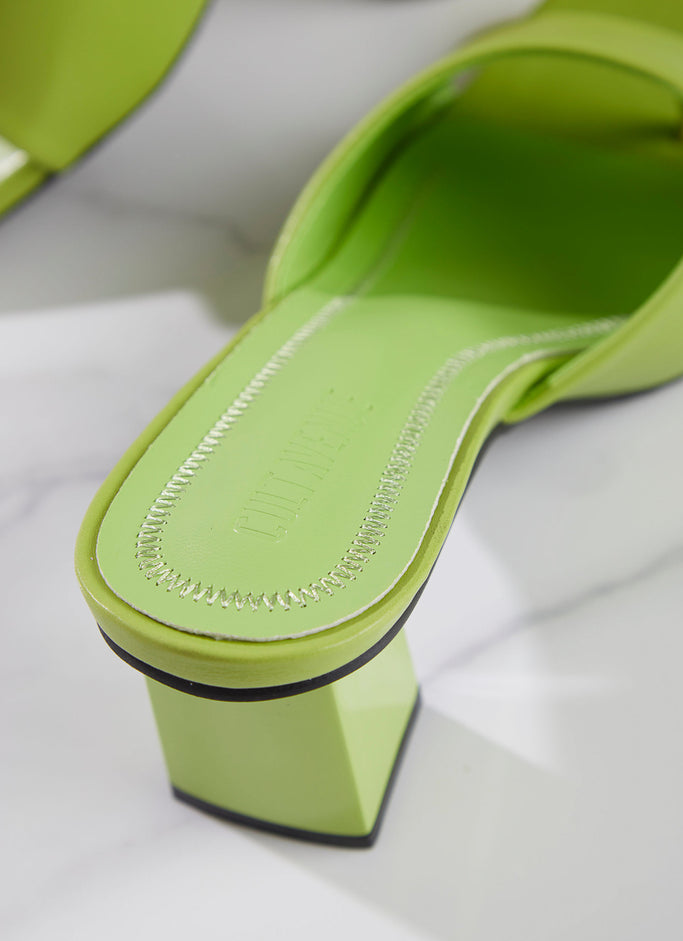 Dixie Mule Heel - Lime Green