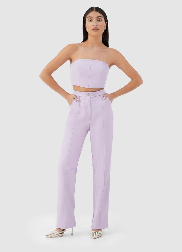 Tropez Leather Top - Lilac