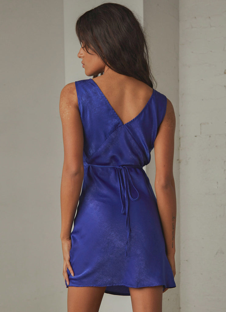 Audrey Vintage Slip Dress - Cobalt Blue