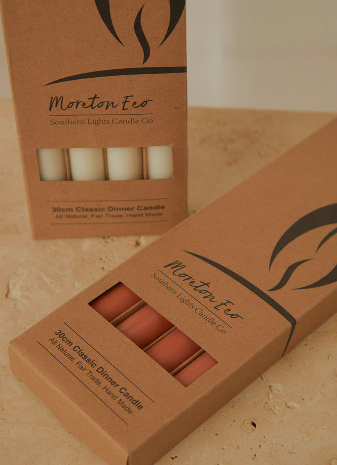 Moreton 30cm Eco Dinner Candle Pack of 4 - Baked Clay