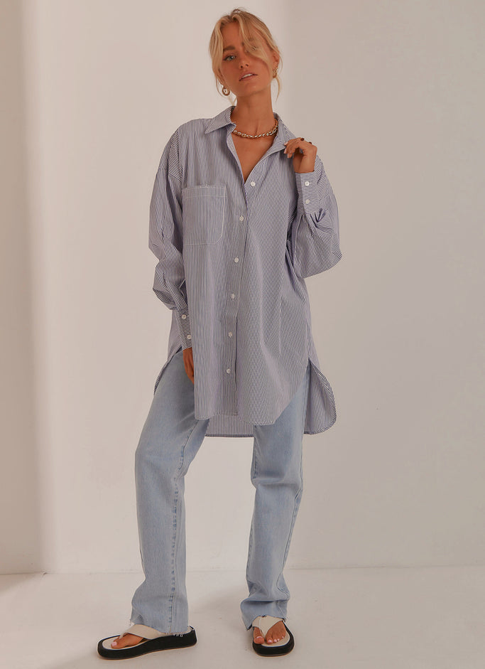 Liasons Oversized Shirt - Blue Stripe