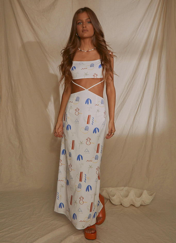 Natural Muse Linen Maxi Dress - Santorini