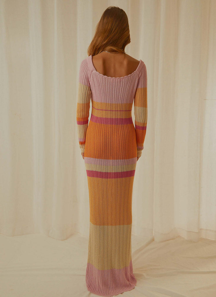 Love Ride Crochet Maxi Dress - Sunset Stripe