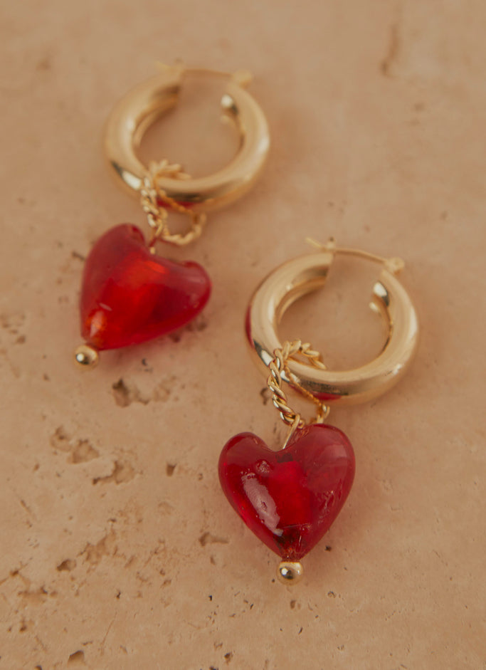 Lana Earrings - Red Gold