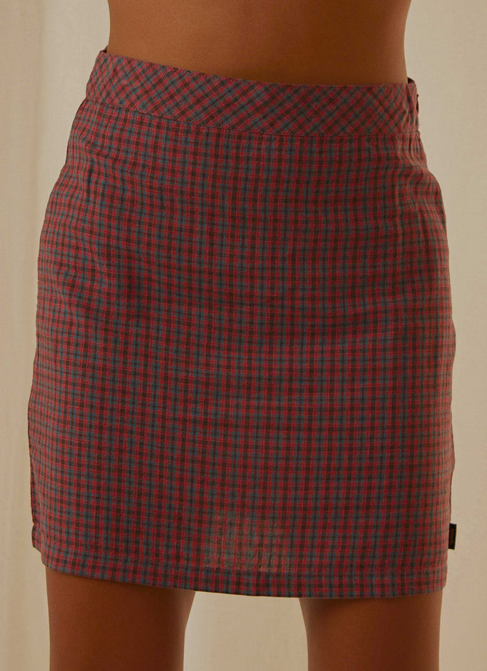 Highland Check Mini Skirt - Red