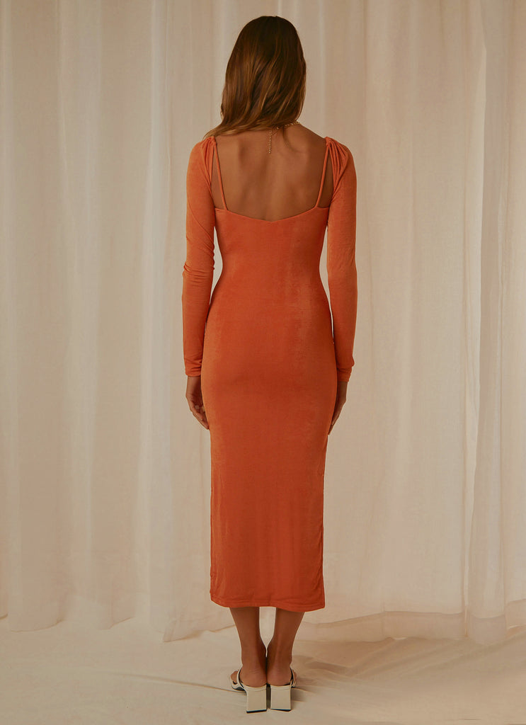 London & Paris Maxi Dress - Orange Shimmer