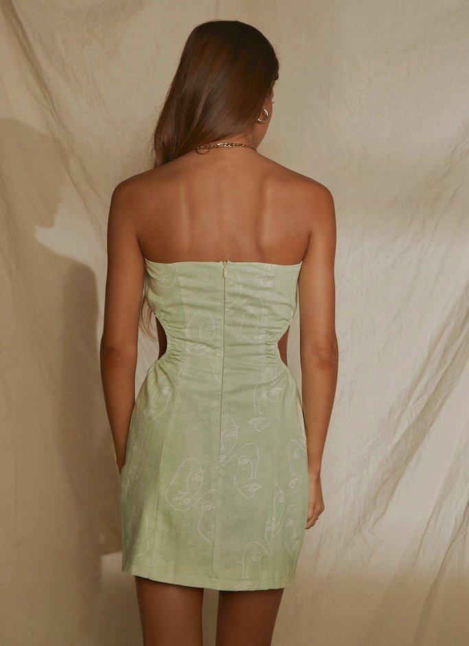 Miya Linen Mini Dress - Sage