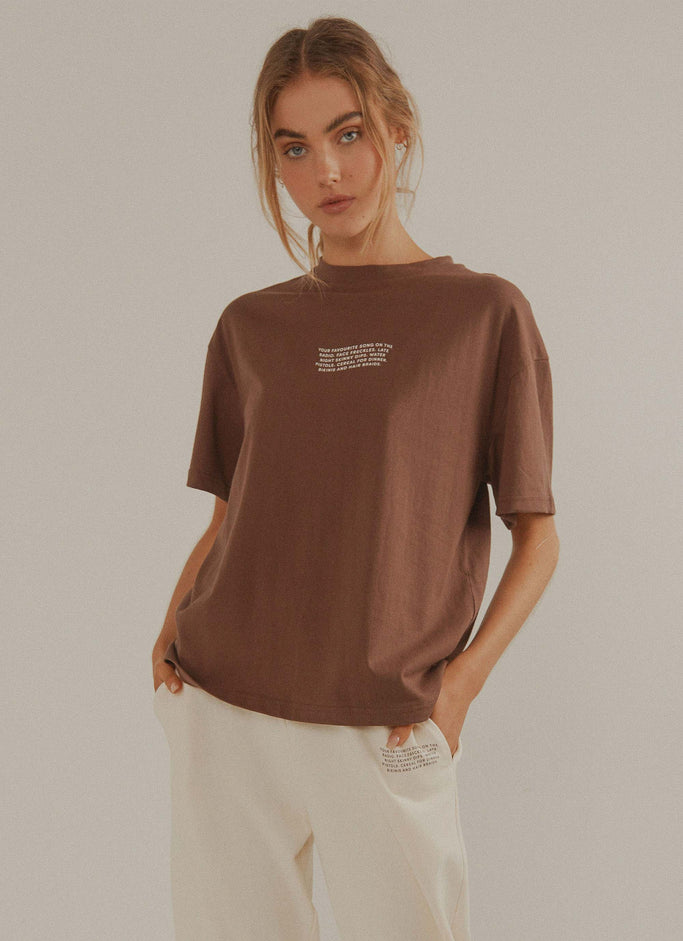 Road Trips Tee - Choc Brown