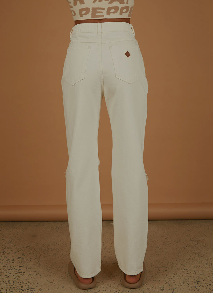 A 94 High Straight Jean - White Fade Rip