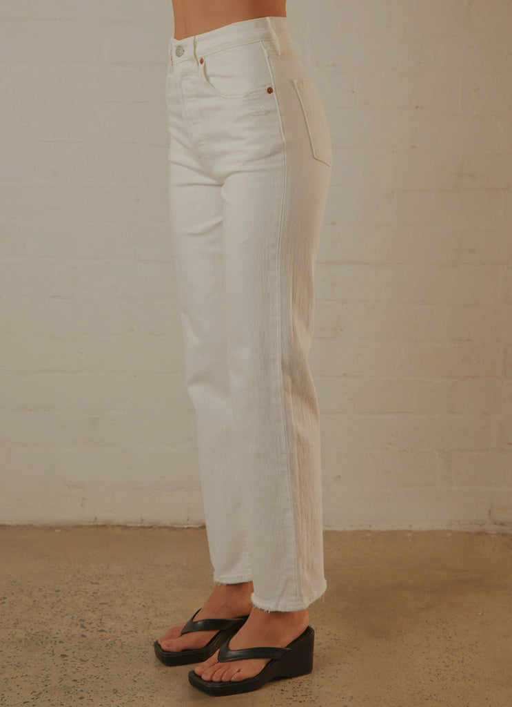 Ribcage Straight Ankle Jeans - Cloud Over