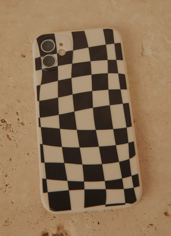 For The Thrill iPhone Case - Black Warp Check