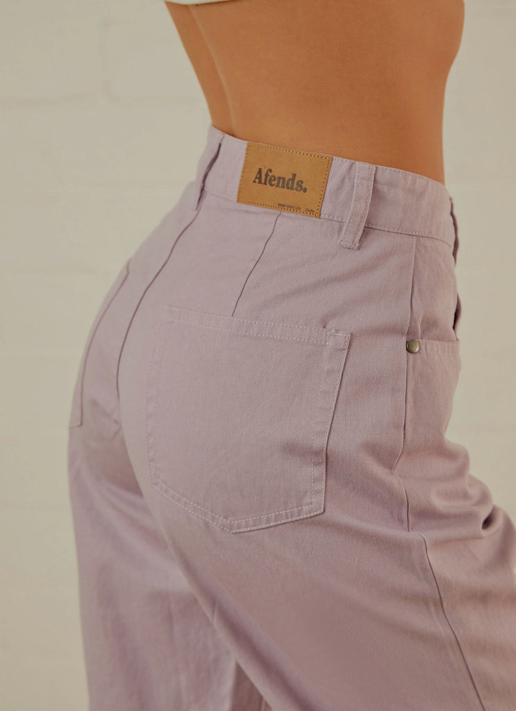 Shelby Hemp Twill Wide Leg Pant - Lilac