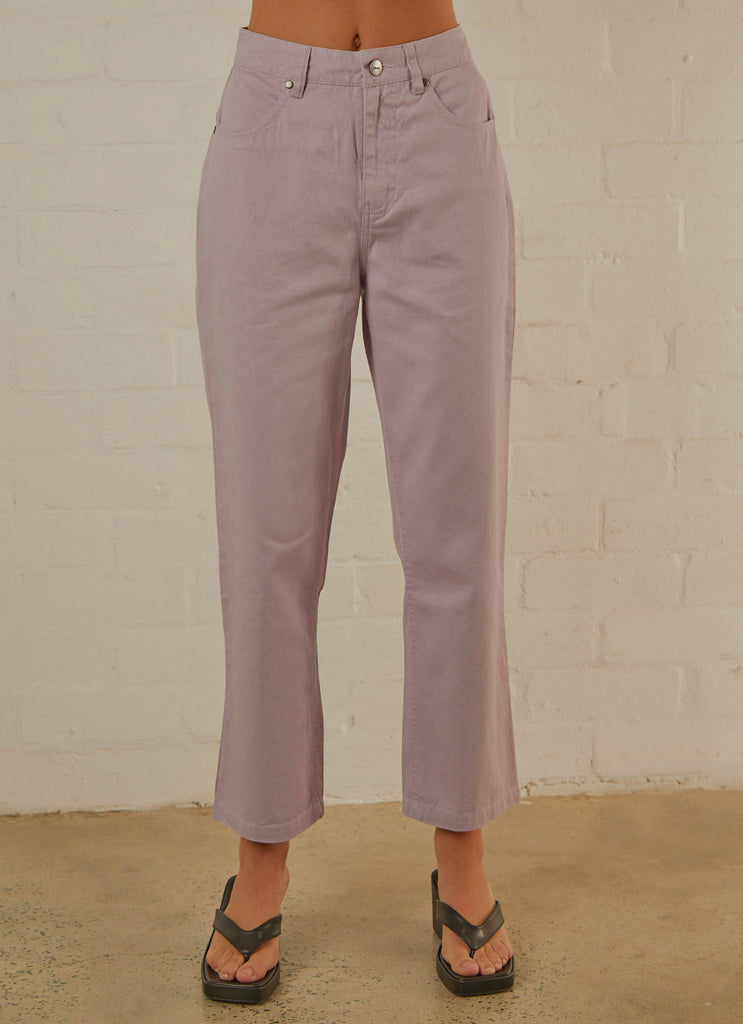 Shelby Hemp Twill Wide Leg Pant - Lilac