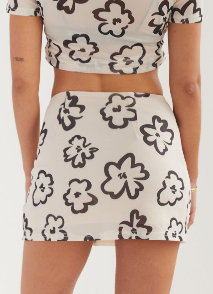 Silhouette Shapes Mini Skirt - Glazed Floral