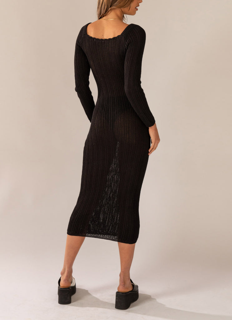 Love Ride Crochet Maxi Dress - Black