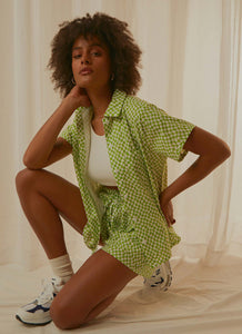 Seventies Groove Shirt - Lime Warp Check