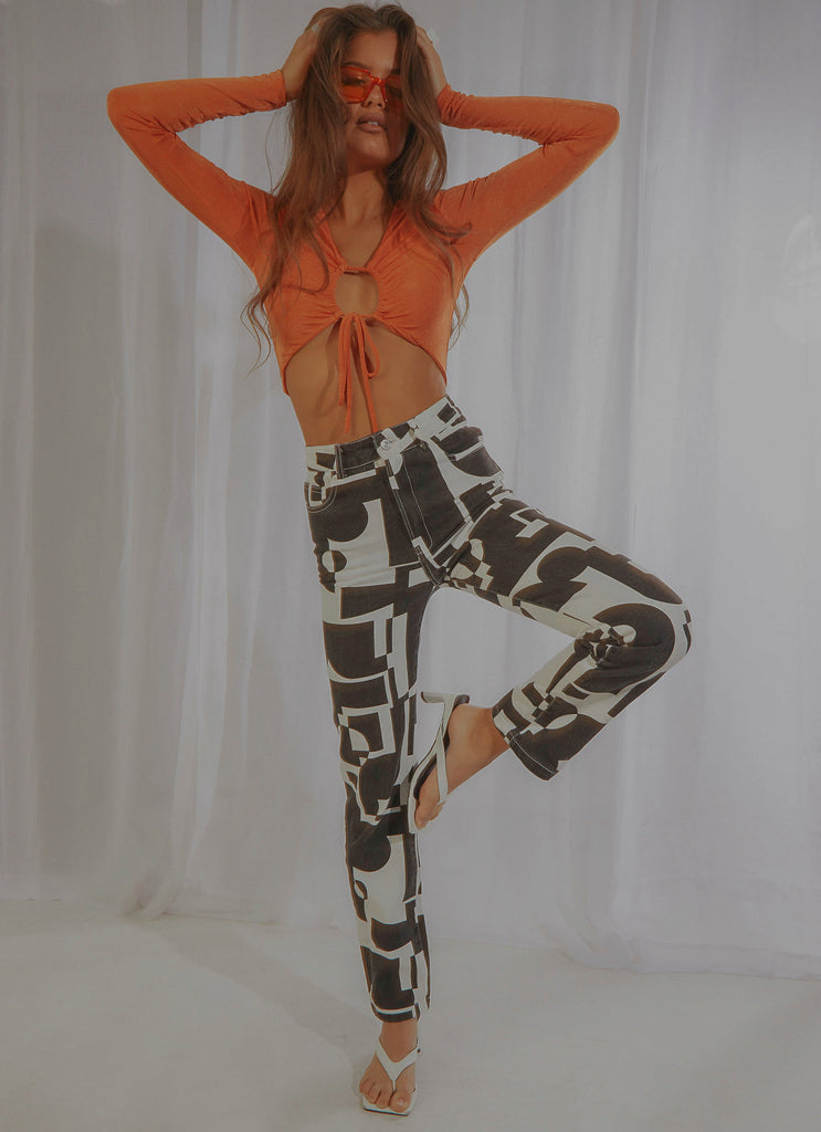 Electric Avenue Pants - Black and White Geo
