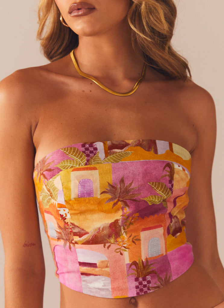 Sultry Sundance Bustier Top - Sunset Building