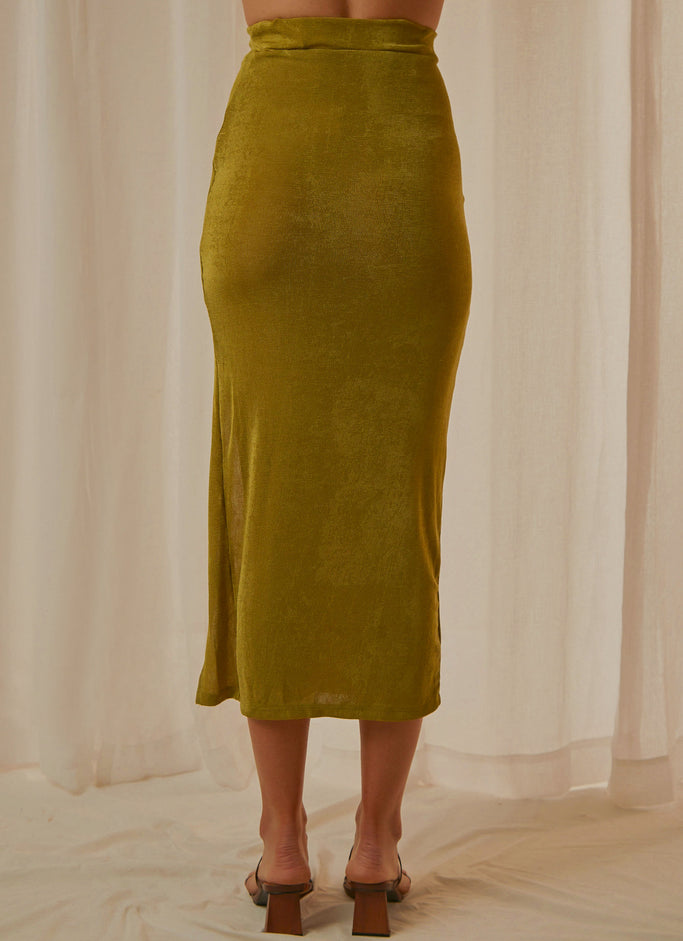 Heart Of Glass Midi Skirt - Green