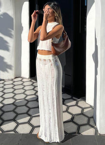 Perri Ladder Knit Maxi Skirt - Ivory